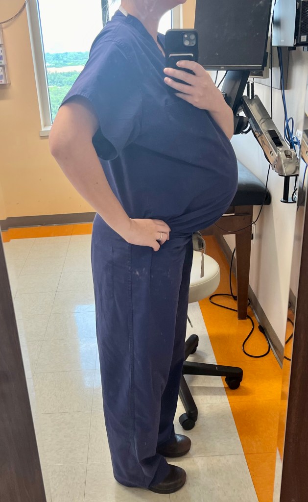 working up until 48ish hours before the boys were born
